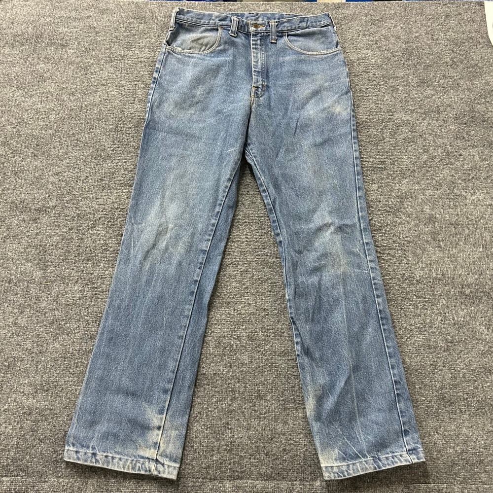 Workrite Jeans Mens Size 34 Blue Flame Resistant FR Straight Leg Utility Denim